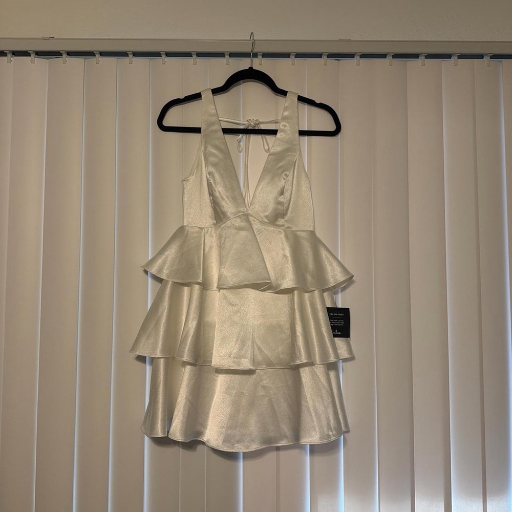Lulu's Ivory Tiered Ruffle Dress